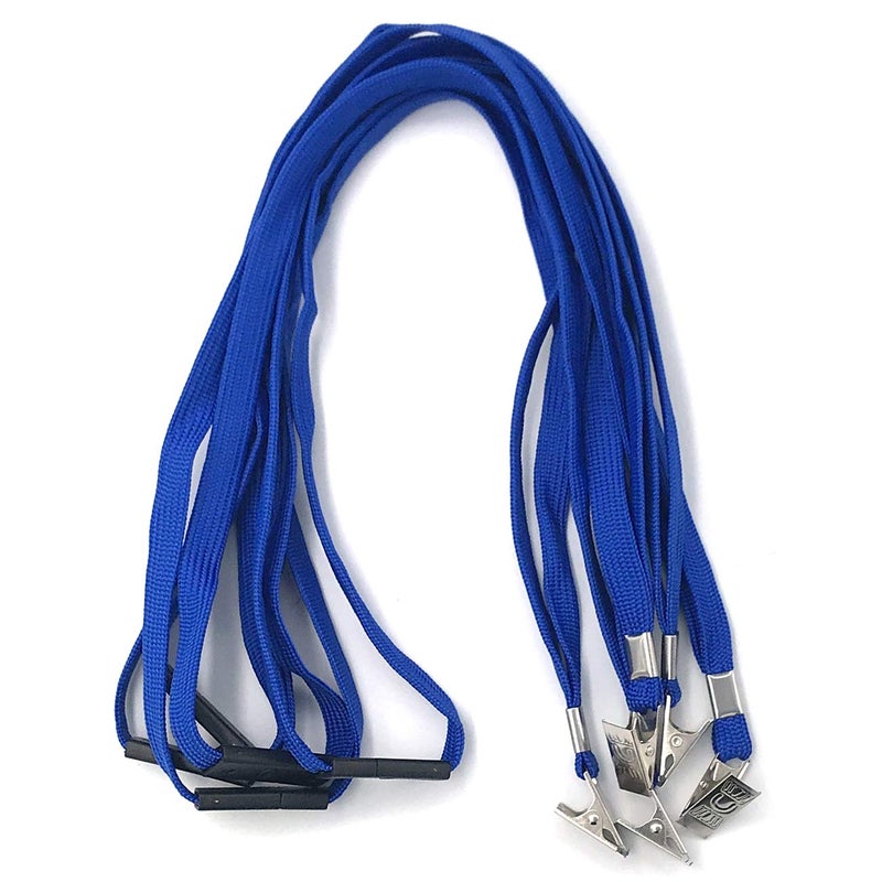Beebel Blue Lanyards 50 Pack Breakaway Lanyard Comfortable Neck Straps Premium Bulk Lanyards Badge Bulldog Clip - Image 5